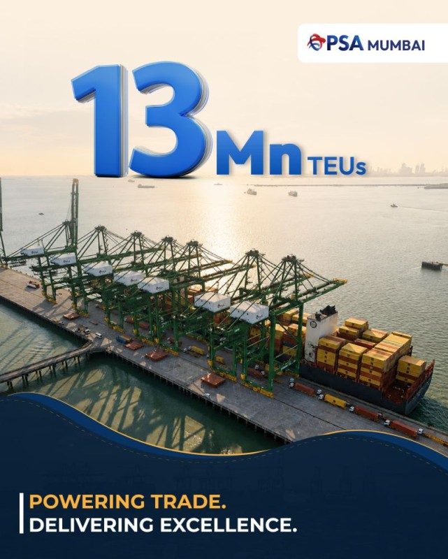 PSA Mumbai crosses historic 13 Million TEUs milestone, reinforces leadership in India’s container trade
